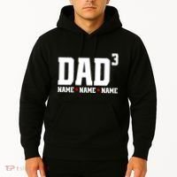 Dad Of 3 Fathers Day Gift Daughter Son Kids Names Personalized Hoodie thumb 2