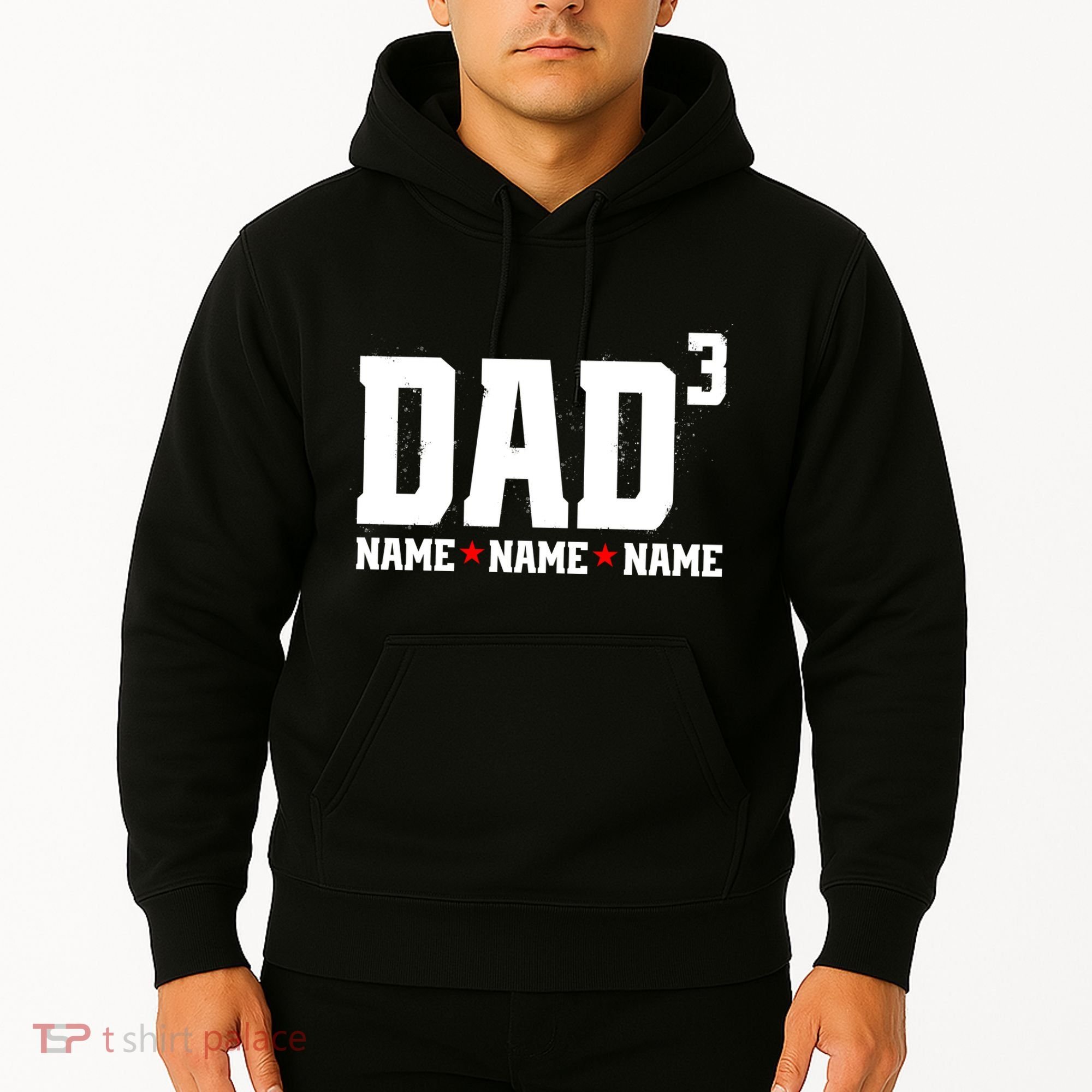 Dad Of 3 Fathers Day Gift Daughter Son Kids Names Personalized Hoodie