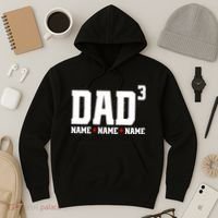 Dad Of 3 Fathers Day Gift Daughter Son Kids Names Personalized Hoodie thumb 3