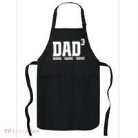 Dad Of 3 Fathers Day Gift Daughter Son Kids Names Personalized Apron thumb 0