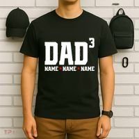Dad Of 3 Fathers Day Gift Daughter Son Kids Names Personalized T-Shirt thumb 6