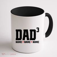 Dad Of 3 Fathers Day Gift Daughter Son Kids Names Personalized Coffee Mug thumb 1