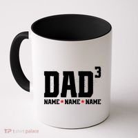 Dad Of 3 Fathers Day Gift Daughter Son Kids Names Personalized Coffee Mug thumb 0