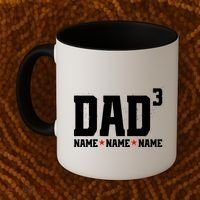Dad Of 3 Fathers Day Gift Daughter Son Kids Names Personalized Coffee Mug thumb 2