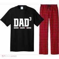 Dad Of 3 Fathers Day Gift Daughter Son Kids Names Personalized Pajama Set thumb 0