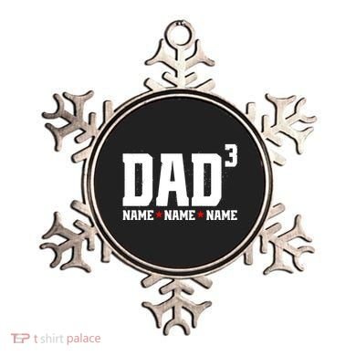 Dad Of 3 Fathers Day Gift Daughter Son Kids Names Personalized Ornament