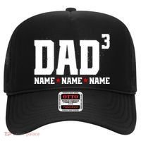 Dad Of 3 Fathers Day Gift Daughter Son Kids Names Personalized Hat thumb 0
