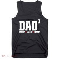 Dad Of 3 Fathers Day Gift Daughter Son Kids Names Personalized Tank Top thumb 0