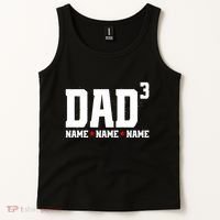 Dad Of 3 Fathers Day Gift Daughter Son Kids Names Personalized Tank Top thumb 2