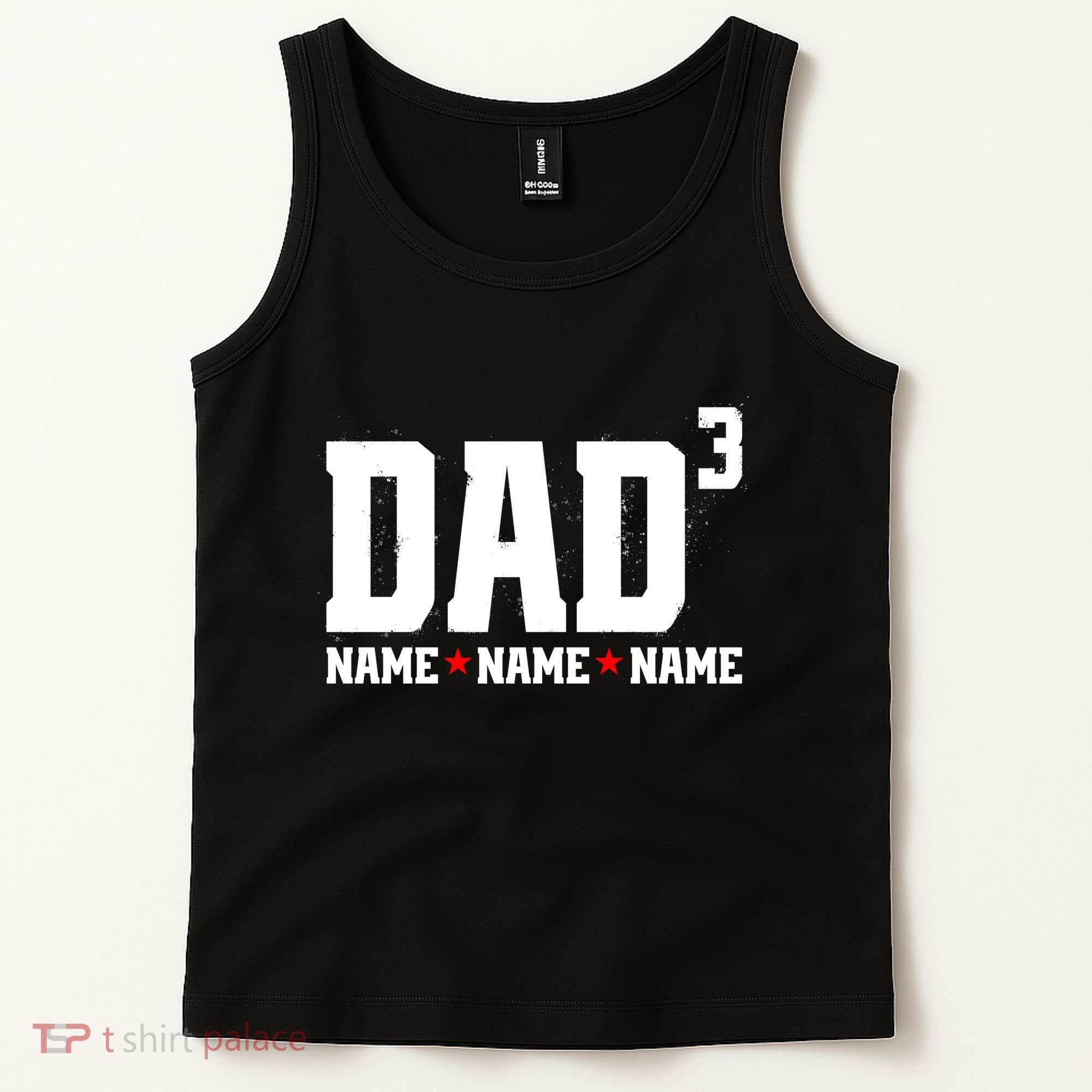 Dad Of 3 Fathers Day Gift Daughter Son Kids Names Personalized Tank Top