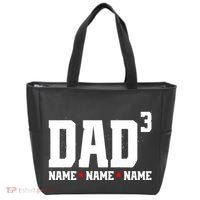 Dad Of 3 Fathers Day Gift Daughter Son Kids Names Personalized Tote Bag thumb 0