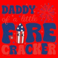 Daddy Of A Little Firecracker Family Matching 4th Of July Santa Hat thumb 1
