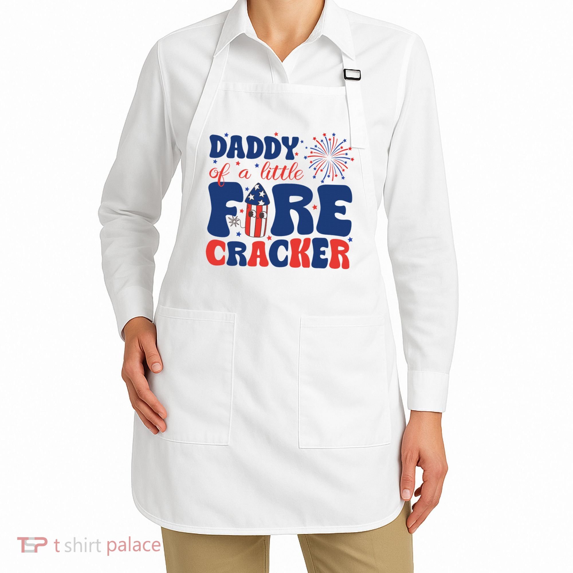 Daddy Of A Little Firecracker Family Matching 4th Of July Apron
