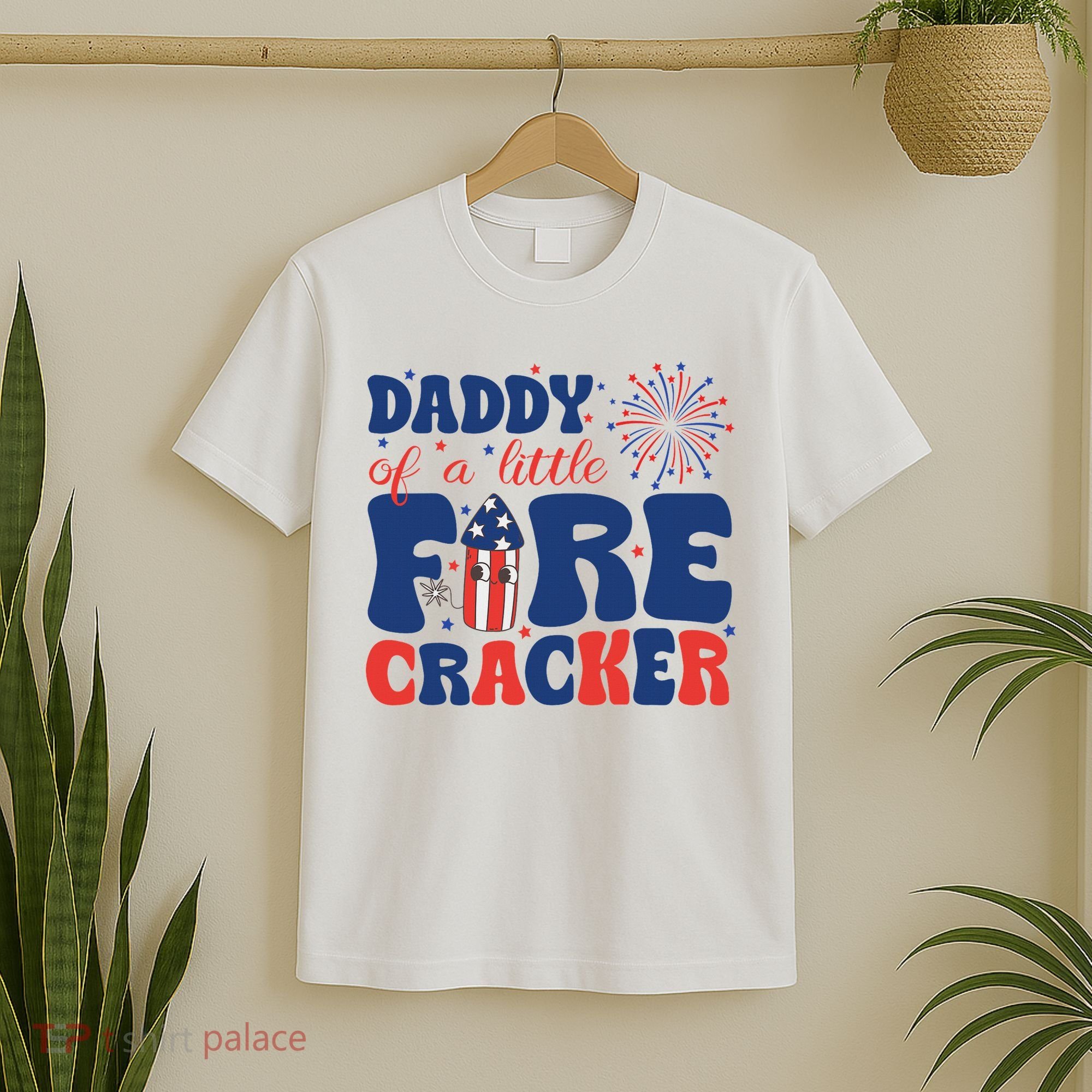 Daddy Of A Little Firecracker Family Matching 4th Of July T-Shirt