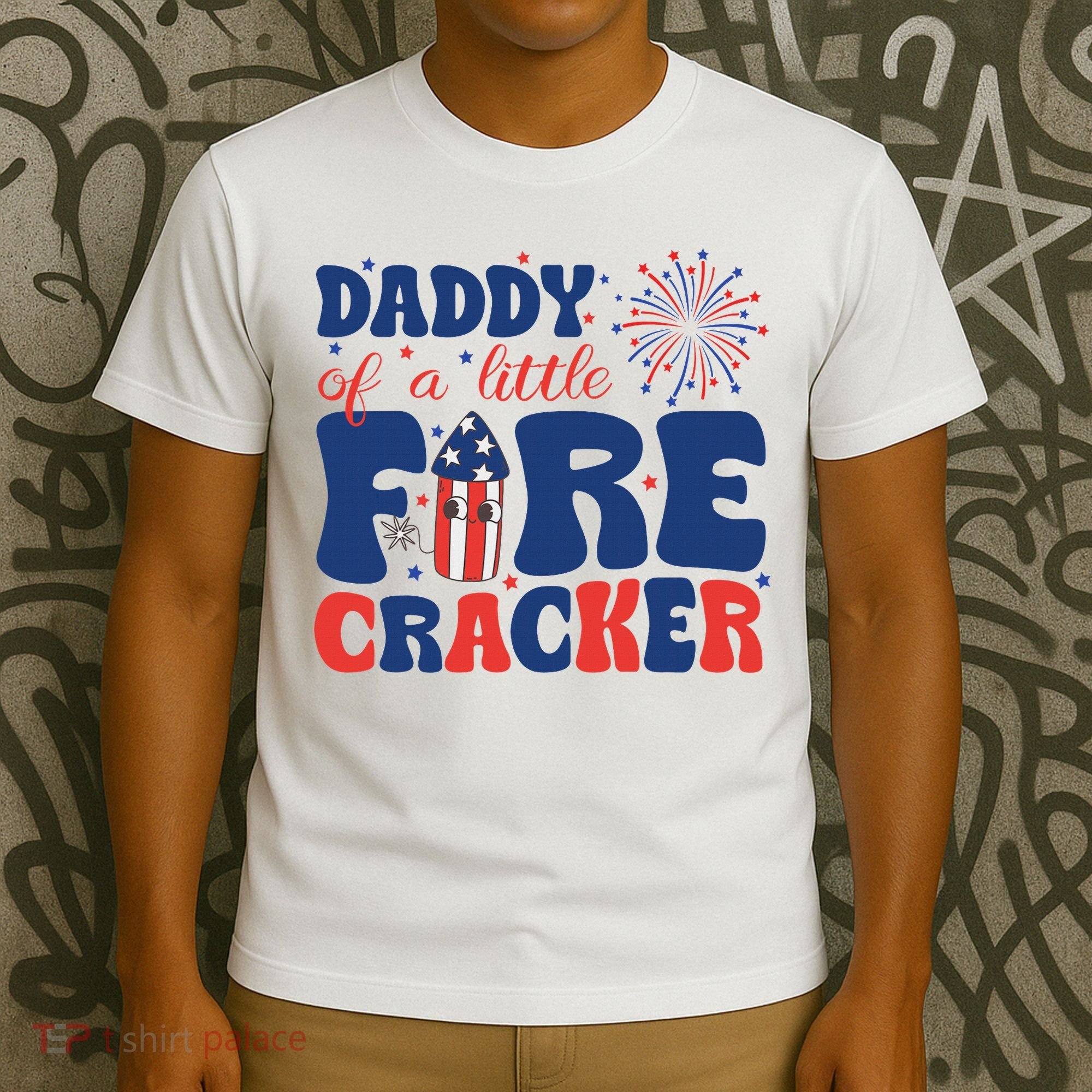 Daddy Of A Little Firecracker Family Matching 4th Of July T-Shirt