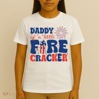 Daddy Of A Little Firecracker Family Matching 4th Of July T-Shirt thumb 4