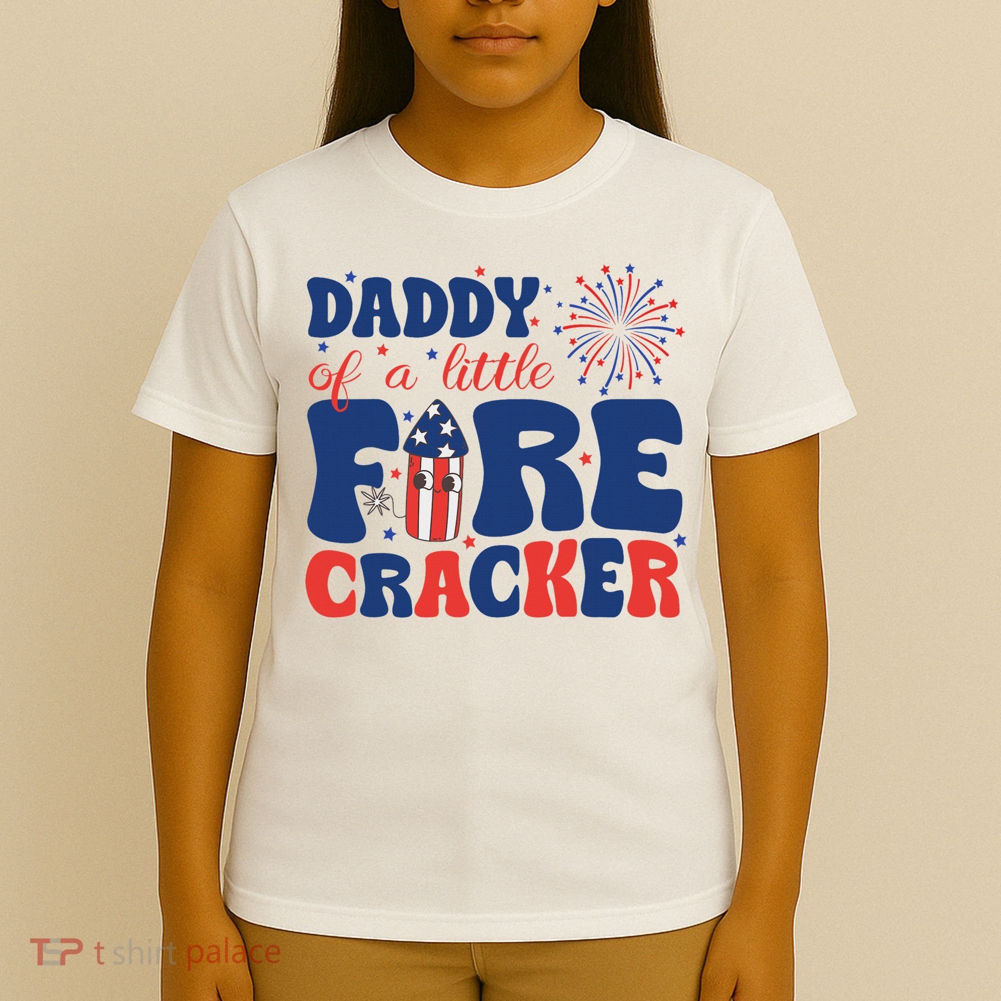 Daddy Of A Little Firecracker Family Matching 4th Of July T-Shirt
