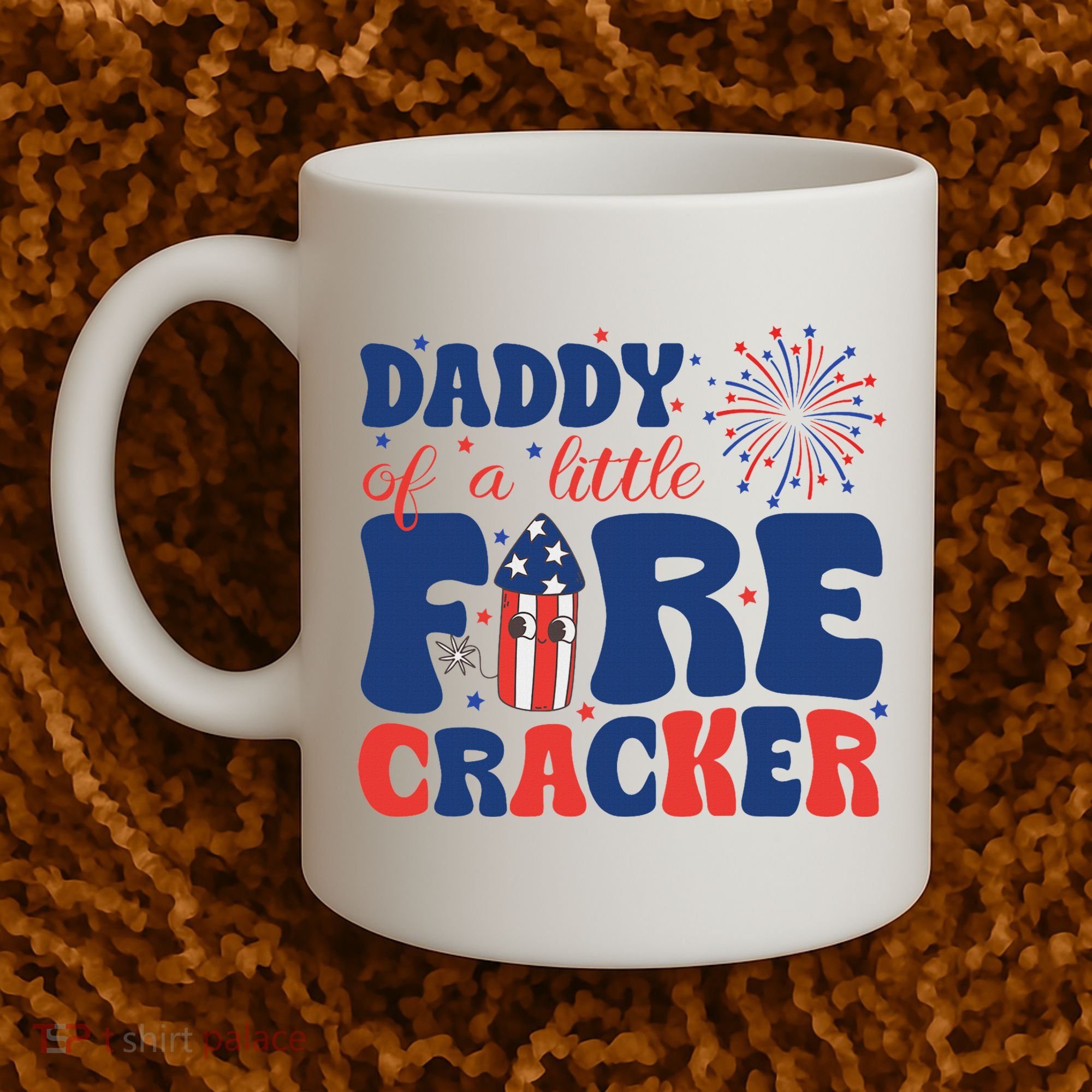 Daddy Of A Little Firecracker Family Matching 4th Of July Coffee Mug