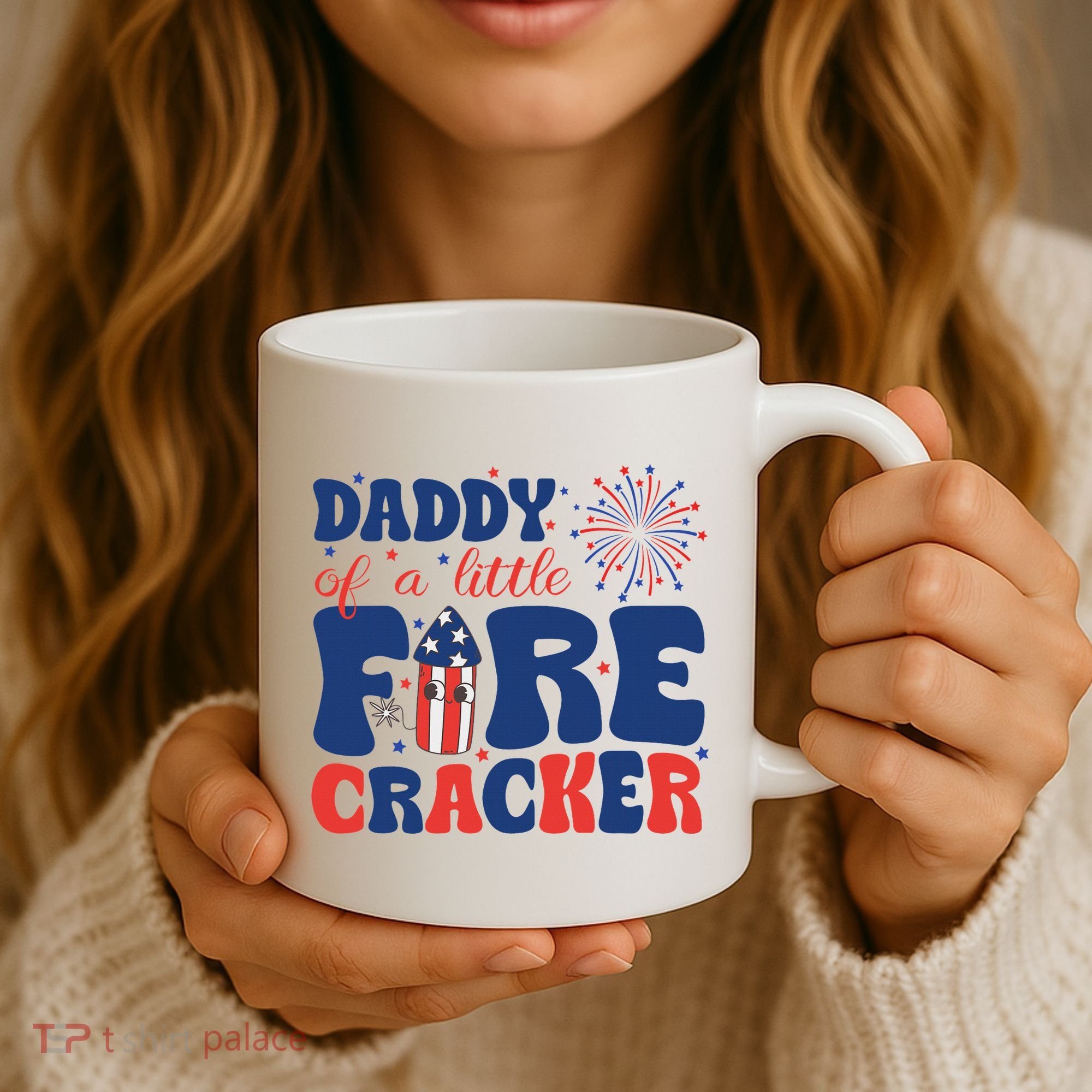 Daddy Of A Little Firecracker Family Matching 4th Of July Coffee Mug