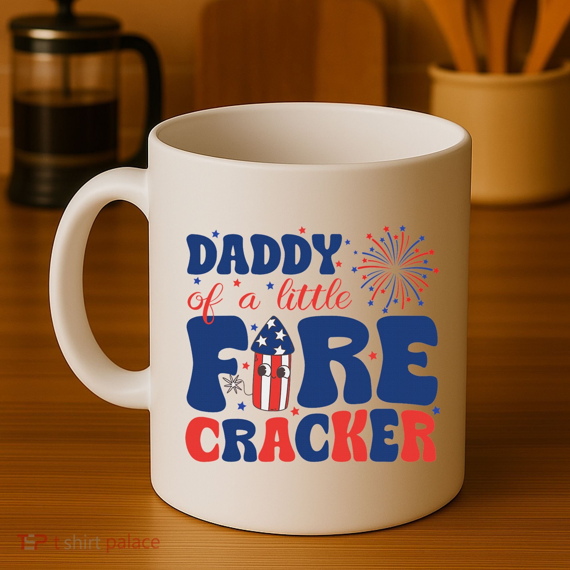Daddy Of A Little Firecracker Family Matching 4th Of July Coffee Mug