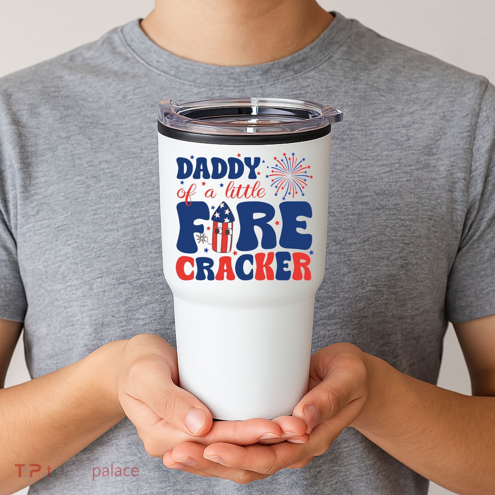 Daddy Of A Little Firecracker Family Matching 4th Of July Tumbler