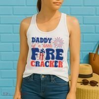 Daddy Of A Little Firecracker Family Matching 4th Of July Women's Tank Top thumb 2