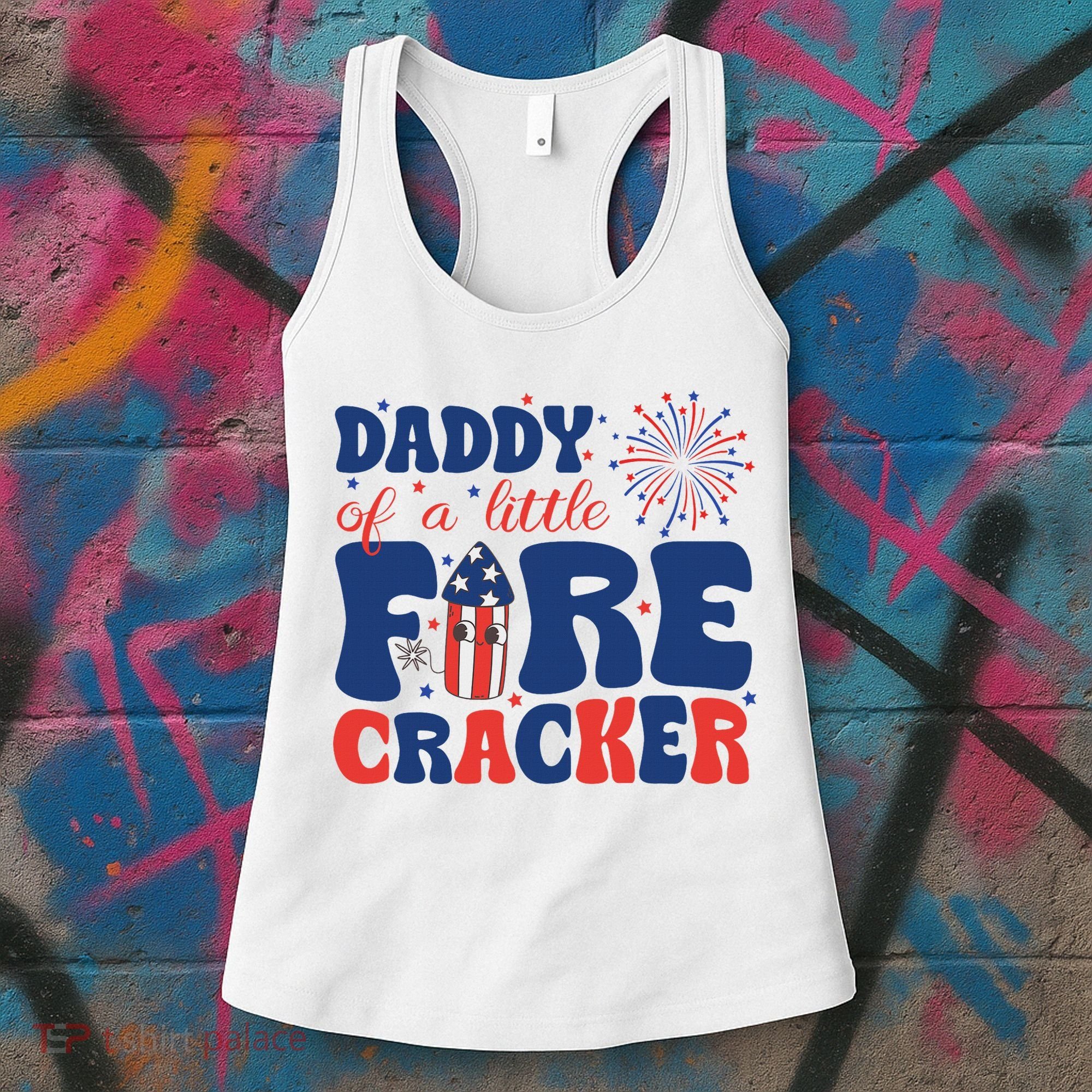 Daddy Of A Little Firecracker Family Matching 4th Of July Women's Tank Top