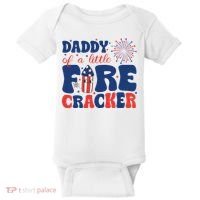 Daddy Of A Little Firecracker Family Matching 4th Of July Baby Bodysuit thumb 0