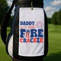 Daddy Of A Little Firecracker Family Matching 4th Of July Golf Towel thumb 2