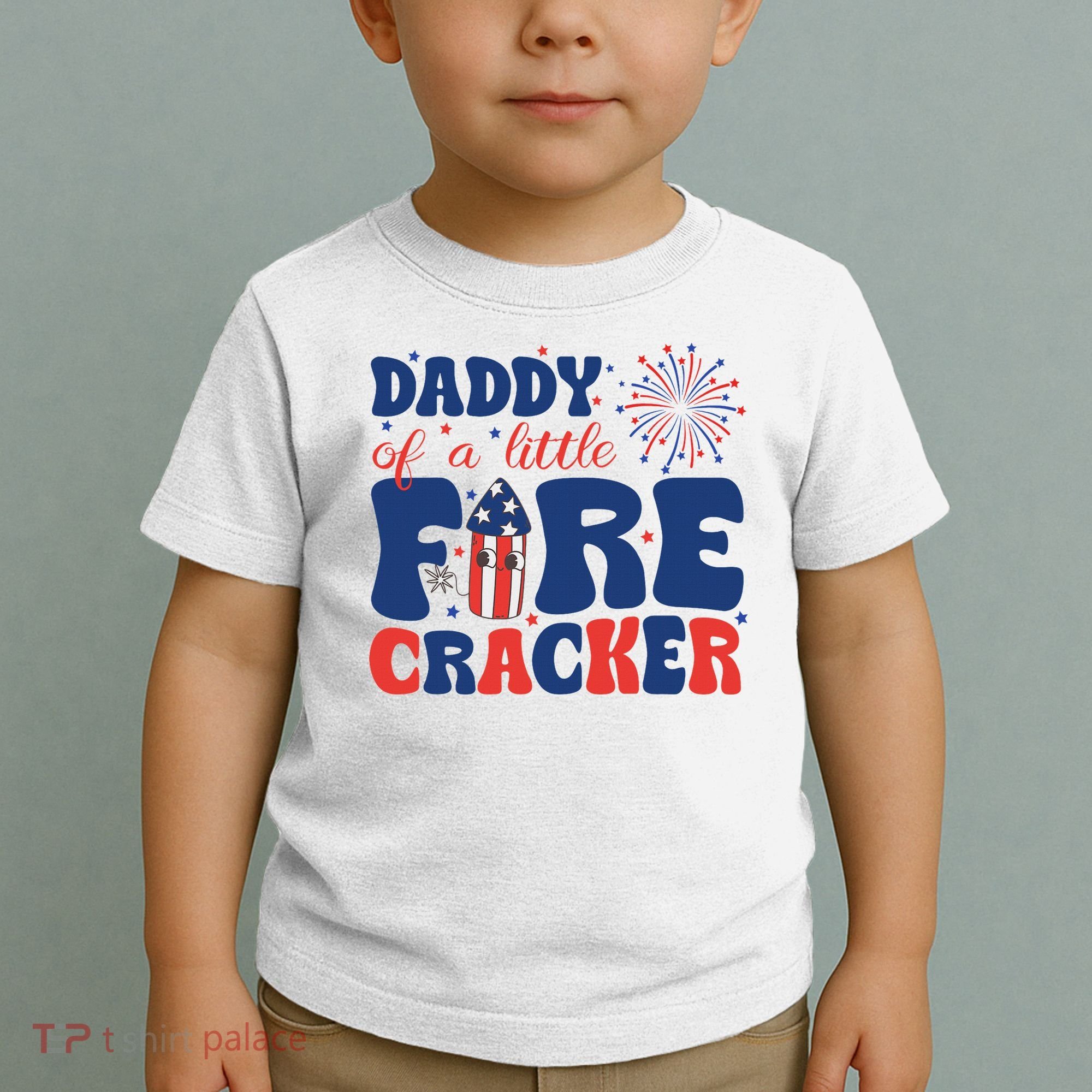 Daddy Of A Little Firecracker Family Matching 4th Of July Toddler T-Shirt