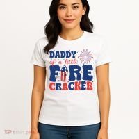 Daddy Of A Little Firecracker Family Matching 4th Of July Women's T-Shirt thumb 4