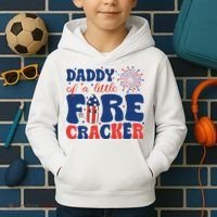 Daddy Of A Little Firecracker Family Matching 4th Of July Kids Hoodie thumb 2