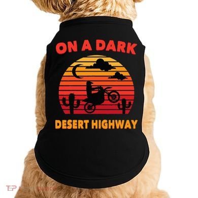 Desert On A Dark Desert Highway Mojave Cactus Retro Doggie Tank
