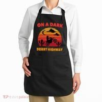 Desert On A Dark Desert Highway Mojave Cactus Retro Apron thumb 2