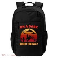 Desert On A Dark Desert Highway Mojave Cactus Retro Backpack thumb 0