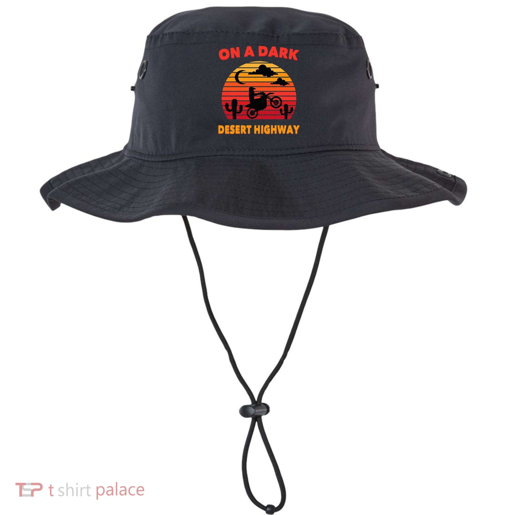 Desert On A Dark Desert Highway Mojave Cactus Retro Bucket Hat