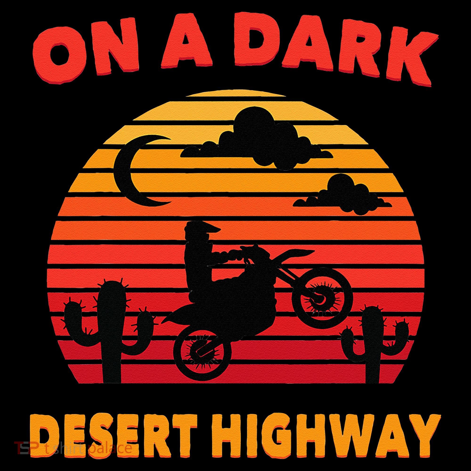 Desert On A Dark Desert Highway Mojave Cactus Retro Coaster