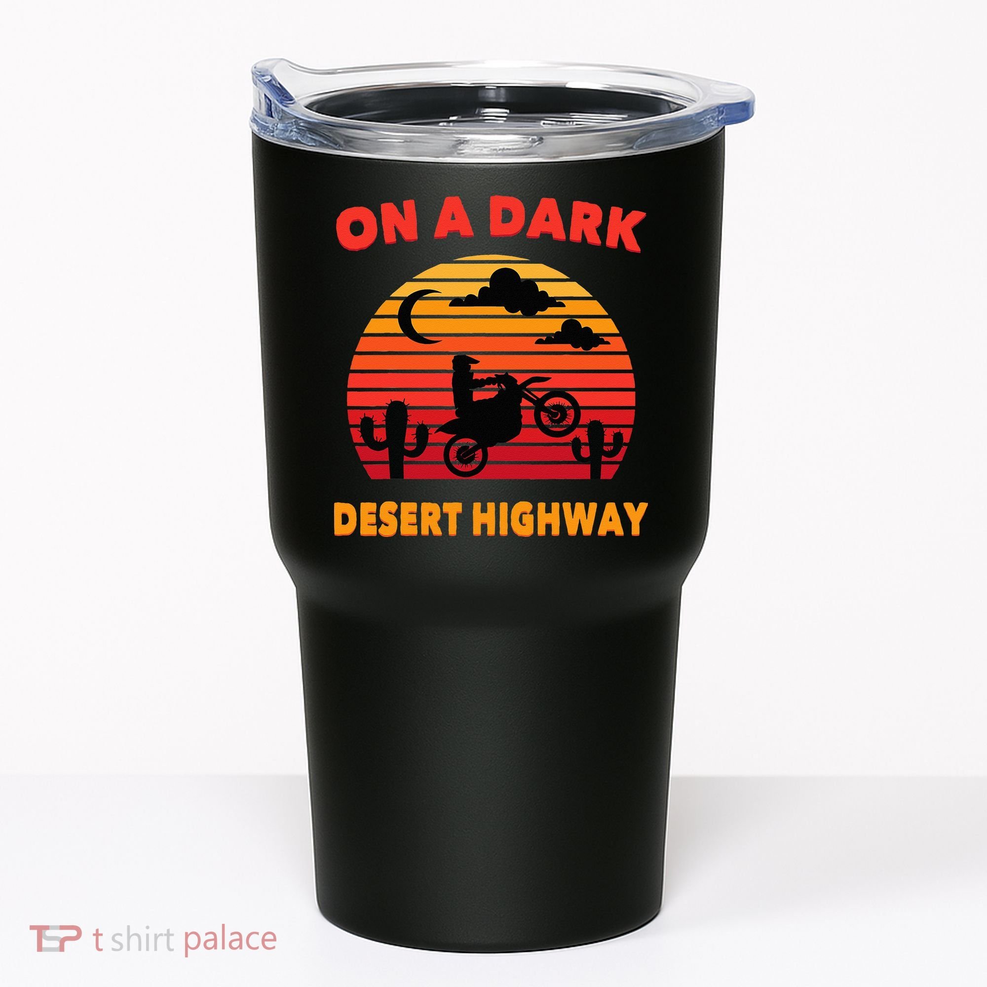Desert On A Dark Desert Highway Mojave Cactus Retro Tumbler
