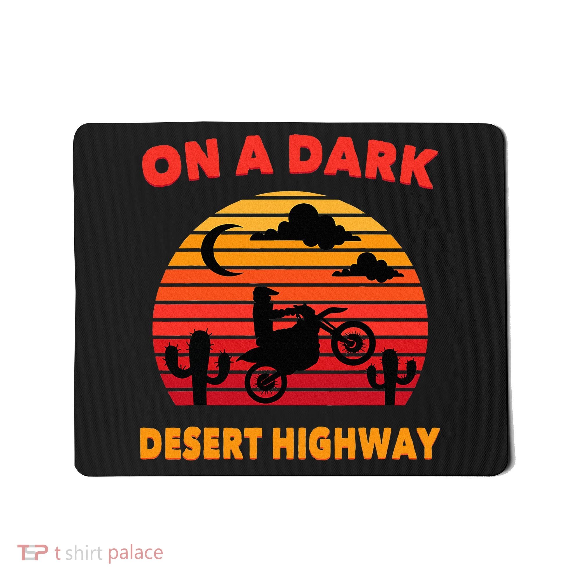 Desert On A Dark Desert Highway Mojave Cactus Retro Mousepad