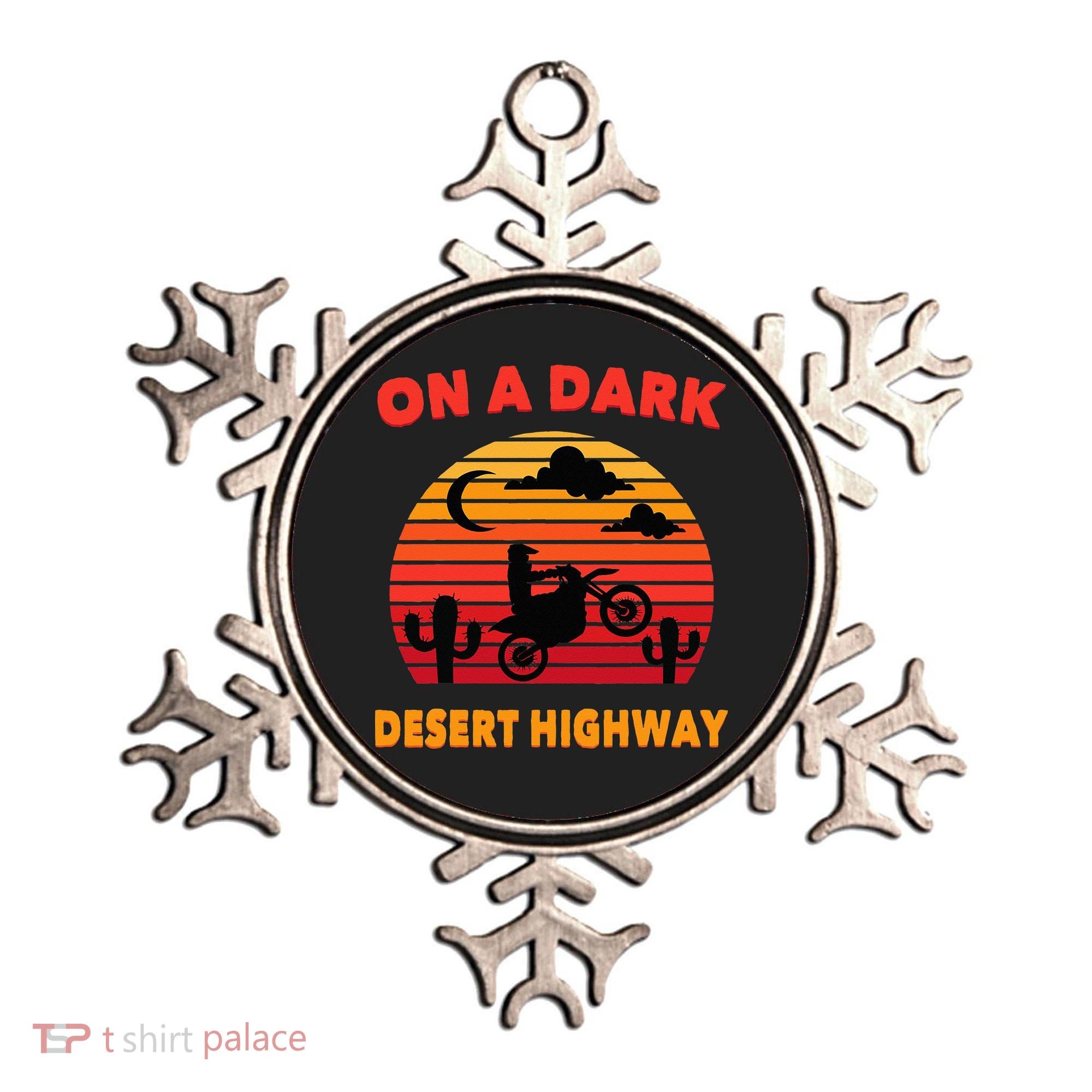 Desert On A Dark Desert Highway Mojave Cactus Retro Ornament