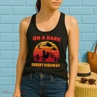 Desert On A Dark Desert Highway Mojave Cactus Retro Women's Tank Top thumb 2