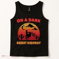 Desert On A Dark Desert Highway Mojave Cactus Retro Tank Top thumb 2