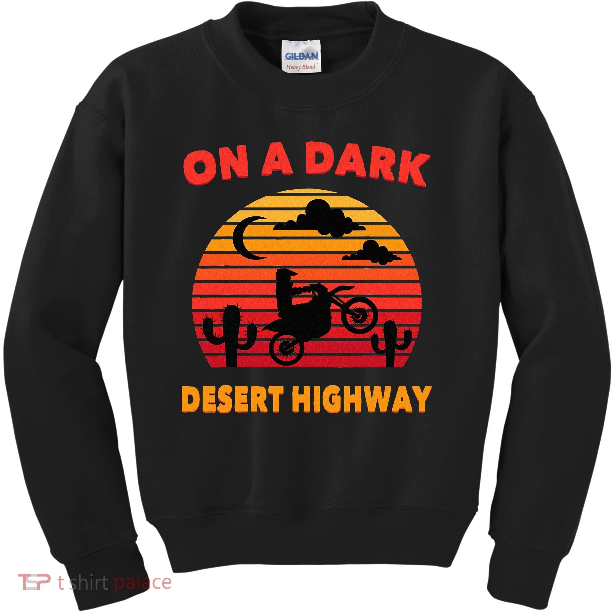 Desert On A Dark Desert Highway Mojave Cactus Retro Kids Sweatshirt