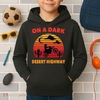 Desert On A Dark Desert Highway Mojave Cactus Retro Kids Hoodie thumb 2