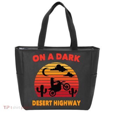 Desert On A Dark Desert Highway Mojave Cactus Retro Tote Bag