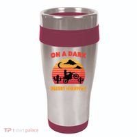 Desert On A Dark Desert Highway Mojave Cactus Retro 16oz Travel Tumbler thumb 0
