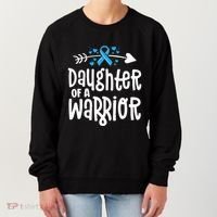 Daughter Of A Warrior Prostate Cancer Blue Ribbon Awareness Women's Sweatshirt thumb 0