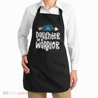 Daughter Of A Warrior Prostate Cancer Blue Ribbon Awareness Apron thumb 2