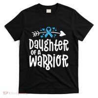 Daughter Of A Warrior Prostate Cancer Blue Ribbon Awareness T-Shirt thumb 0