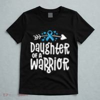 Daughter Of A Warrior Prostate Cancer Blue Ribbon Awareness T-Shirt thumb 5